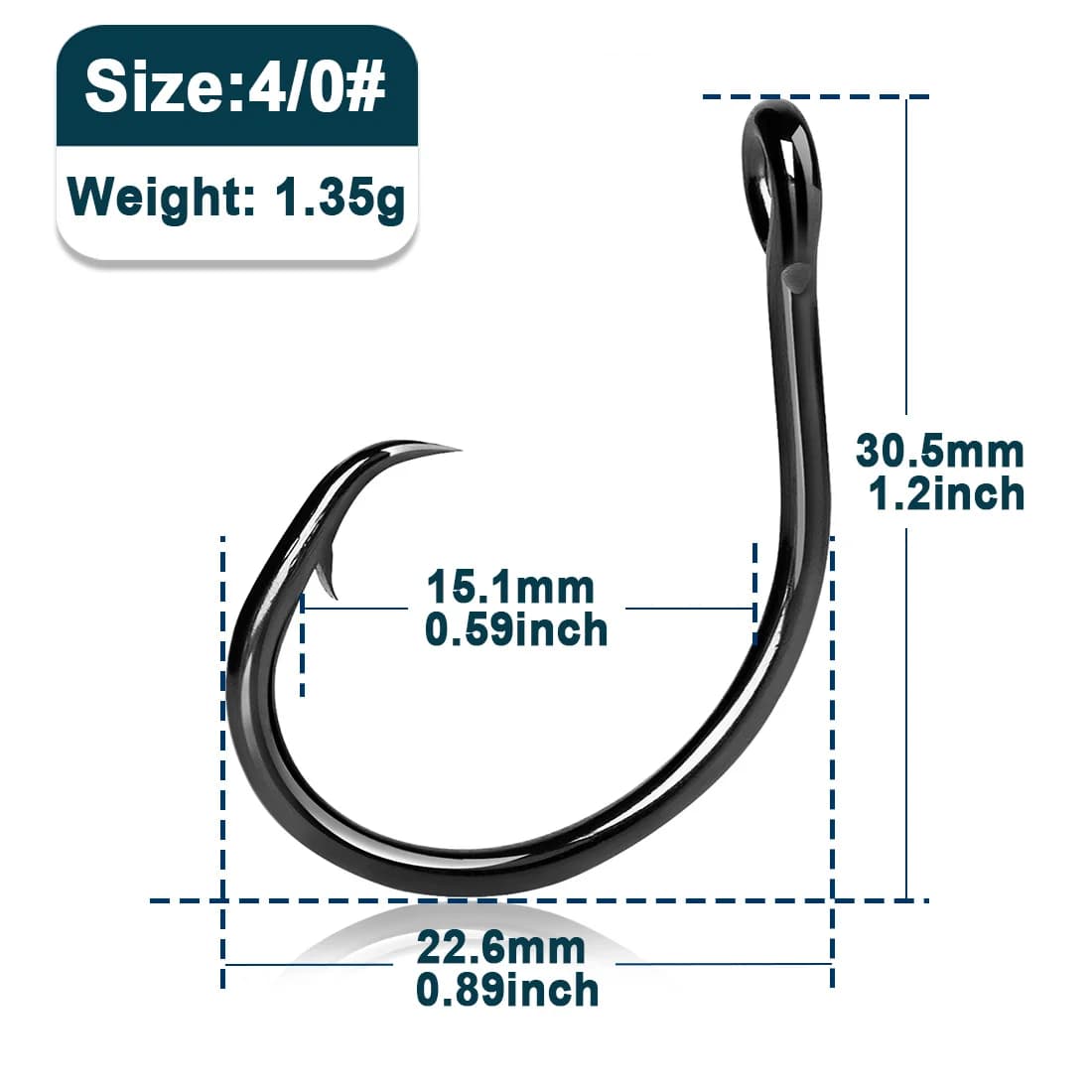 5X здрави кръгли куки (Circle Hooks), 25-50 бр.